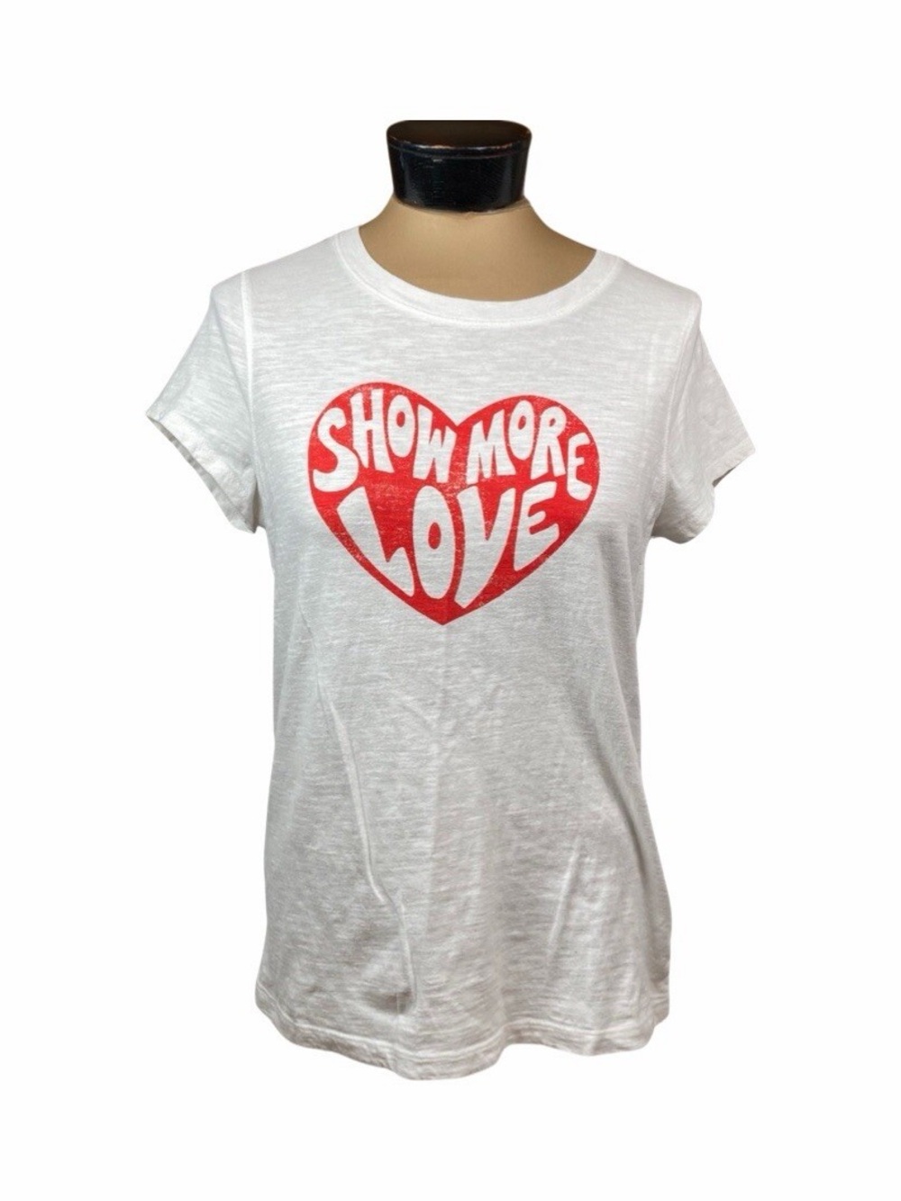 Universal Thread White Tee with Red Heart Graphic - Women's Short Sleeve - Picture 2 of 5
